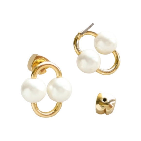 KATE SPADE • Nouveau Pearl Stud Gold Earrings - Picture 3 of 7